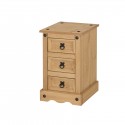 Corona Narrow 3 Drawer Bedside