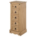 Corona Narrow 5 Drawer Bedside