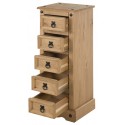 Corona Narrow 5 Drawer Bedside