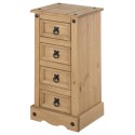 Corona Narrow 4 Drawer Bedside