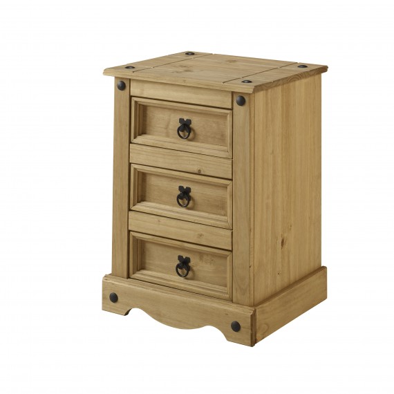 Corona Medium 3 Drawer Bedside