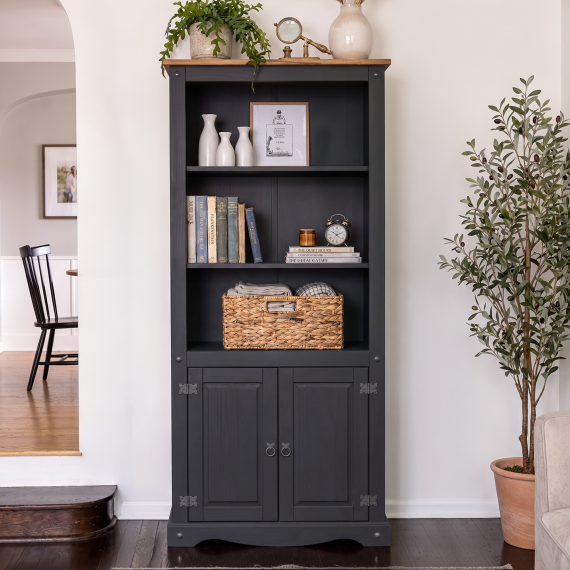 Corona Charcoal 2 Door Bookcase Corona Charcoal 2 Door Bookcase