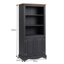 Corona Charcoal 2 Door Bookcase Corona Charcoal 2 Door Bookcase