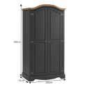 Corona Charcoal 2 Door Arch Top Wardrobe Corona Charcoal 2 Door Arch Top Wardrobe