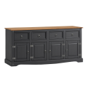 Corona Charcoal Wax 4 Door Sideboard Corona Charcoal Wax 4 Door Sideboard
