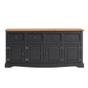 Corona Charcoal Wax 4 Door Sideboard Corona Charcoal Wax 4 Door Sideboard