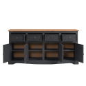 Corona Charcoal Wax 4 Door Sideboard Corona Charcoal Wax 4 Door Sideboard