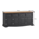 Corona Charcoal Wax 4 Door Sideboard Corona Charcoal Wax 4 Door Sideboard
