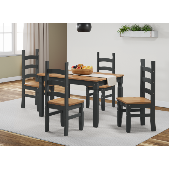 Corona Charcoal 4'0" Dining Table & 4 Chairs