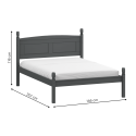 Corona Charcoal 4'6" Low End Double Bed Frame