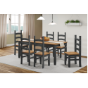 Corona Charcoal 6'0" Dining Table & 6 Chairs