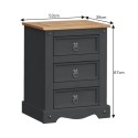 Corona Charcoal Large Bedside