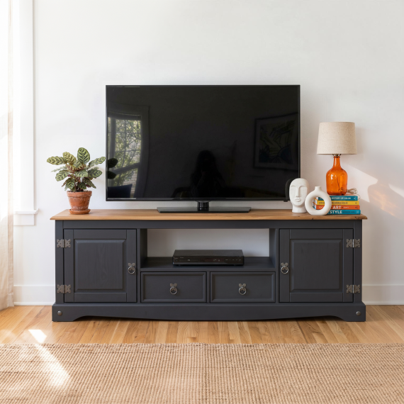 Corona Charcoal Large Widescreen TV Unit Corona Charcoal Large Widescreen TV Unit
