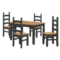 Corona Charcoal Small Extending Dining Table & 4 Chairs