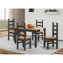 Corona Charcoal Small Extending Dining Table & 4 Chairs