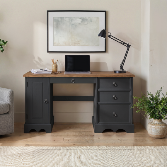 Corona Charcoal Straight Computer Desk