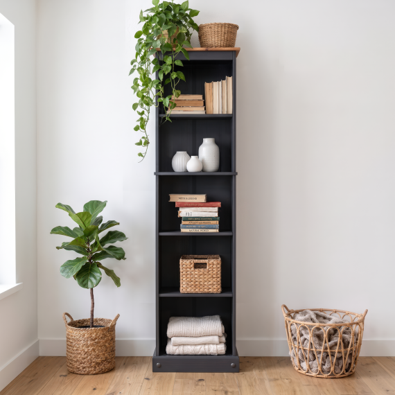 Corona Charcoal Tall Narrow Bookcase Corona Charcoal Tall Narrow Bookcase
