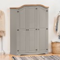 Corona Grey Wax 3 Door Arch Top Wardrobe