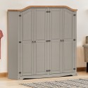 Corona Grey Wax 4 Door Arch Top Wardrobe
