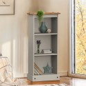 Corona Grey Wax Low Narrow Bookcase
