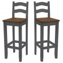 Corona Grey Wax Pair of Bar Stools