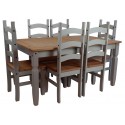 Corona Grey Wax 5'0" Dining Table & 4 Chairs