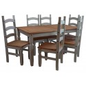 Corona Grey Wax 5'0" Dining Table & 4 Chairs