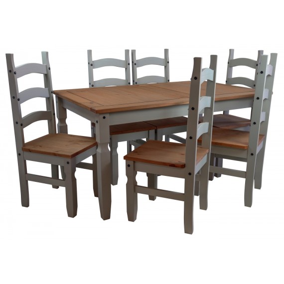 Corona Grey Wax 5'0" Dining Table & 4 Chairs