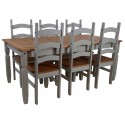 Corona Grey Wax 6'0" Dining Table & 6 Chairs