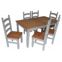 Corona Grey Wax Large Extending Dining Table & 6 Chairs