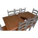 Corona Grey Wax Large Extending Dining Table & 6 Chairs