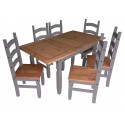 Corona Grey Wax Small Extending Dining Table & 4 Chairs