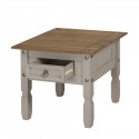 Corona Grey Wax 1 Drawer Lamp Table