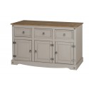 Corona Grey Wax 3 Door Sideboard