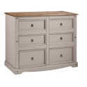 Corona Grey Wax 6 Drawer Wide Chest