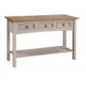 Corona Grey Wax 3 Drawer Console Table