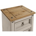 Corona Grey Wax Medium 3 Drawer Bedside