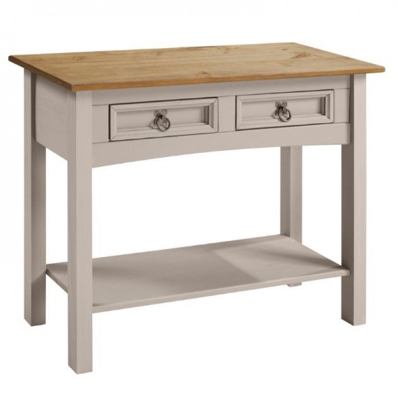 Corona Grey Wax 2 Drawer Console Table