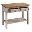 Corona Grey Wax 2 Drawer Console Table