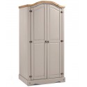 Corona Grey Wax 2 Door Arch Top Wardrobe