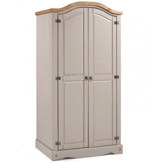 Corona Grey Wax 2 Door Arch Top Wardrobe