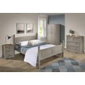 Corona Grey Wax 4'6" High End Bed Frame