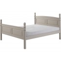 Corona Grey Wax 4'6" High End Bed Frame