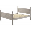 Corona Grey Wax 4'6" High End Bed Frame