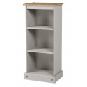 Corona Grey Wax Low Narrow Bookcase