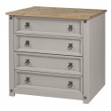 Corona Grey Wax Small 4 Drawer Chest