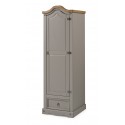 Corona Grey Wax 1 Door 1 Drawer Arch Top Wardrobe