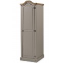 Corona Grey Wax 1 Door Arch Top Wardrobe