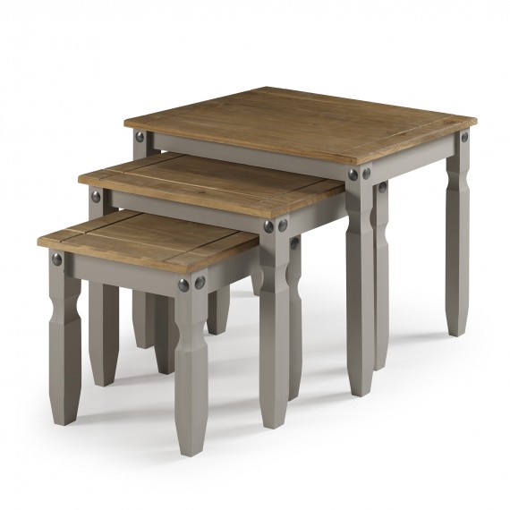 Corona Grey Wax Nest of Tables