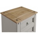 Corona Grey Wax 3 Drawer Bedside